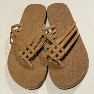 Sanuk Women's Size 10 Tobacco Brown Yoga Sandy Sandals Comfort Casual Everyday